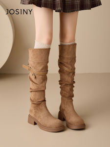 Josiny | Platform Stacked Boots Chunky Heel Knight Boots