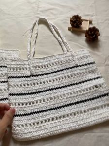 TÚI SỌC TRẮNG ĐEN HANDMADE