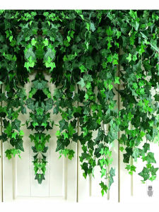 Artificial Ivy Plant Wall Decor Fake Flower Branches Plastic Green Leaf Vine Home Decoration Wall Hanging Plant Ceiling Mounted