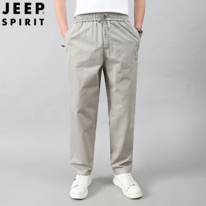 JEEP SPIRIT Mens Pants Pure Cotton Cargo Pants Loose Straight Pants Thin Multi Pocket Pants