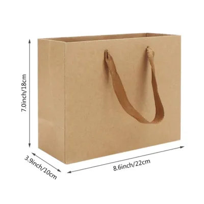 5/10Pcs Kraft Paper Gift Bags with Handles Shopping Bags for Wedding Birthday Christmas Party Favor Gift Packaging