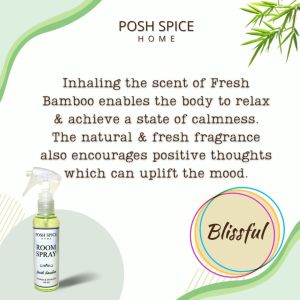Fresh Bamboo Room Linen Spray 100 ml 250 ml Air Freshener Linen Spray Deodorizer Odor Eliminator Remover Posh Spice
