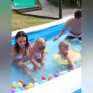 【 Manila 🔥 24 hours delivery】Kids Baby Children Swimming Pool inflatable Rectangular Thickened Swimmingpool for Children Three Layer