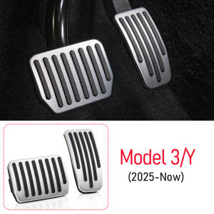 Tesmayx For Tesla Model 3 Y Juniper 2025 2026 Aluminum Alloy Foot Pedal Accelerator Gas Fuel Brake Pedal Pedal Cover Replacement