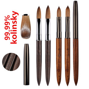 1PCS Kolinsky Acrylic Nail Brush Set 3D Pure Handmade Nail Brushes For Acrylic Application Professional Nail Art Brush