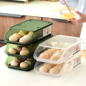 Hộp đựng trứng JUJI dạng dốc thiết kế nhìn xuyên thấu có giá đỡ