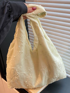 กระเป๋าสะพายไหล่ผ้าแคนวาสลายดอกไม้สไตล์นางฟ้า กระเป๋าช้อปปิ้งแบบลำลองสำหรับนักเรียนหญิง กระเป๋าถือผ้าแคนวาสสำหรับเด็กๆ กระเป๋าใส่ของขนาดใหญ่