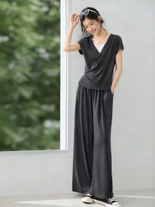 MOHANYIMEI | Stylish and Versatile V-Neck Two-Tone Stitching Suit