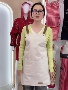 Waterproof and Oil Resistant Apron Durable Coffee Shop Apron Work Clothes Kitchen Cleaning Apron Integrated Workwear