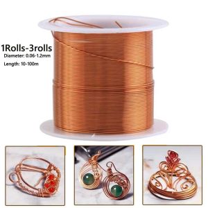 1-3Roll  Soft Copper Wire for Electroculture Gardening 0.06-1.2mm Jewelry Making Beading Handmade Jewelry Making DIY Artwork