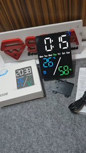 JD-5508 Digital Smart Alarm Clock Jam Meja Digital Jam Design Elegan Suhu Humidity Alarm Hari