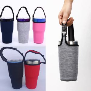 Túi vải đựng ly giữ nhiệt có quai xách 900ML màu trơn