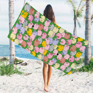BILIBILI | Clover Pigs Quick Drying Microfiber Beach Towel Lightweight for Swimming Camping Yoga - Bath Towel