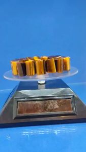 An Ori. 1.5cm Unique Shape Yellow Tiger Eye Stone Bracelet. Gelang Tangan Batu Mata Harimau 稀有”棺”形黄虎眼-”富贵和权力之石”手排 升官发财之意