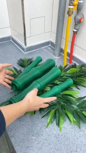 Simulation Bamboo Bark Tube Green Plastic Artificial Bamboo Air Conditioning Heating Gas Pipe Decoration Office Home Decor