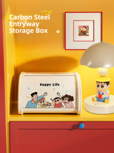 Modern Minimalist Entryway Desktop Storage Box Key Cosmetic Medicine Organizer Cover Lid Dustproof Metal Bread Shaped Box