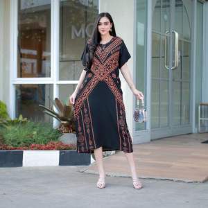 Daster Cantik Murah Baju Santai Hommy Dress Daster Rayon Tebal Adem Busui Midi Dress Daster Rayon Murah