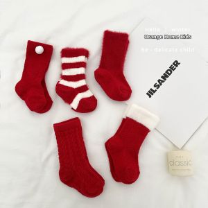 Thick Warm Winter Red Socks for Newborns
