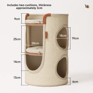 HOOPET | Compact Multi-level Cat Tree with House and Scratching Post