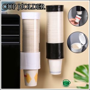 Cup Dispenser Holder Wall Mounted Automatic Disposable Cup Storage Rack Organizer Water Cup Holder