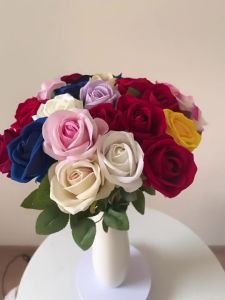 Artificial Flower Simulation Rose For Party Home Decor Diy Craft Wreath Cake Decoration Party Fake Flower