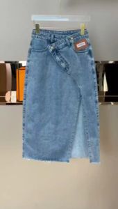 PLUS SIZE~Long skirt blue MIDI slit denim palda skirt maong cargo loose baggy pencil highwaist A-line skirt Korean jeans fashion maong office NEW 2024 hot