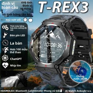 Đồng Hồ Thông Minh T-Rex 3 Chuyên Nghiệp Dành Cho Nam Đạt Chuẩn Quân Sự Thể Thao Ngoài Trời GPS La Bàn Gọi Bluetooth Chống Nước IP69K/10ATM Tích Hợp Theo Dõi Sức Khỏe Và Giấc Ngủ