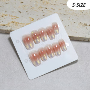 10pcs/Set False Nails Tips Nails Plates Fake DIY Nails Decoration Art Wearing Nail Manicure With Rhinestones Press On Full Cover