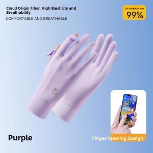 Miiow | Womens Summer New Breathable Sun Protection Gloves Ice Silk Touchscreen Compatible Driving Gloves UPF50+ Special Sleeve Covers