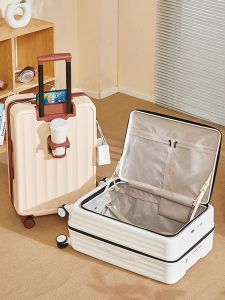 Womens Expandable Travel Suitcase Deep Cargo Carry-On Luggage Hard Shell Fashionable Trendy ABS PC Material Zipper Closure