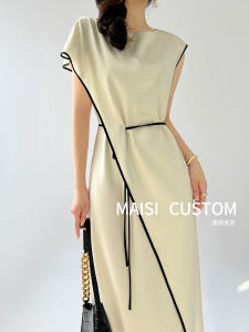 MASSCSALLY | Asymmetrical Design Summer Womens Dress Silk Viscose Satin
