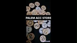 Kancing Baju Unik Motif mata Corak Emas Lobang 2 diameter 13mm 15mm
