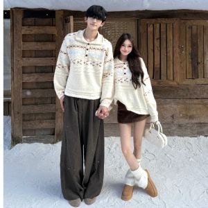 Couples Long Sleeve Knitted Sweater Christmas Theme Autumn Winter New Arrival Mens Womens Comfortable Lazy Atmosphere Style