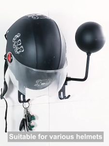 Helmet holder Wall mounted standing motorcycle helmet holder 180 ° rotating aluminum suitable for various helmet and hat holders