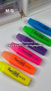 M&G Point Liner Colour Highlighter Pen - Chisel Tip 6 Vivid Colors Quick Dry AHM21572