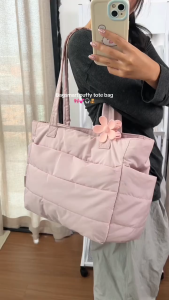 BAGSMART Puffer Tote Bag Women Lightweight Shoulder Handbag for Casual Travel Work School Sports