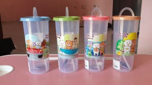 GL-12 Cup C-2 w/ Straw 370 ml Lion Star Gelas Plastik Warna-Warni Botol Dan Gelas Untuk Anak - Lazada