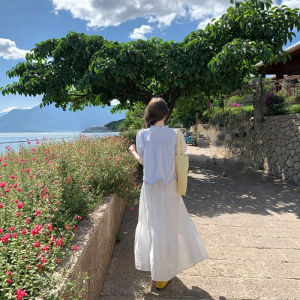 DUOFEIYAN | Two-Piece Flounce Sleeve Summer Blouse and Skirt Set