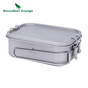 Boundless Voyage Titanium Bento with Lid & Handle Leak Proof Lunch Box Container Ultralight Outdoor Camping Cookware Ti2081C-83C