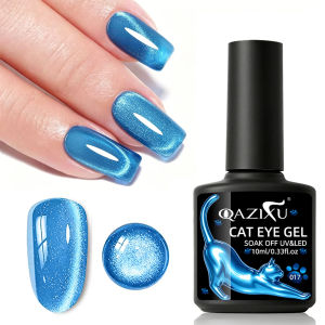 QAZIXU 1/4pcs Blue Cat Eye Gel Polish Set Green Crystal Magnetic Gel Soak Off UV LED Curable Nail Art DIY Manicure Tool