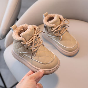 Thickened Fluffy Cotton Boots for Children Soft Bottom Winter Shoes Boys Girls Kids Booties Warm Casual Mid-Calf Boots