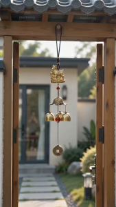 Lucky 2027 Year of the Sheep Brass Wind Chime Hanging Ornament Home Door Decor Wealth Good Fortune Gift