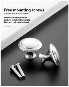 Zinc alloy round cabinet handle Mushroom drawer handle cabinet door handle (with screws)