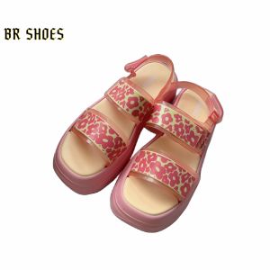 Melissa Official Store Women Shoes Thick sole sandals height increasing shoes Print pattern roman sandals beach sandals Melissa Brave Ladies Platforms