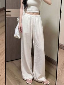 YAYANGREN | Summer Lightweight Linen Pants White High Waist