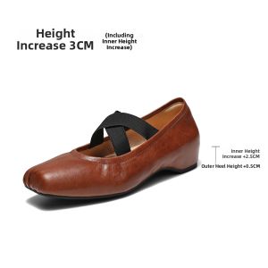 Belle | Genuine Leather Ballet Style Pumps with Hidden Heel