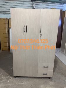 Tủ Nhựa Đài Loan 3 Cánh Cửa Mở Chịu Lực Tốt Tủ Quần Áo Tiện Lợi Được Chọn Màu
