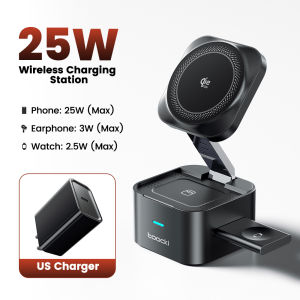 Toocki | Toocki QI2.2 25W Wireless Charger for iPhone 17 16 15 14 Pro Max AirPods Pro Apple Watch for Magsafe Charger Qi2 Wireless 3 in 1