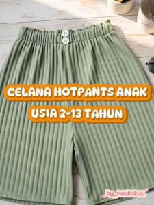 Culotte Anak Perempuan Knit Polos Pinggang Elastis - Celana Pendek Nyaman Warna Cerah