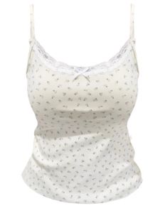 Nasa Pure Desire Floral ลูกไม้ ปมผีเสื้อ เสื้อกล้าม ผู้หญิง ฤดูร้อน ตีเผ็ด เด็กผู้หญิง แจ๊กเก็ต สลิมฟิต สวมใส่ภายใน เสื้อท่อนบน